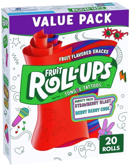 Fruit Roll Ups med Tongue Tattoos   Stor Value Pack 283 g USA Import