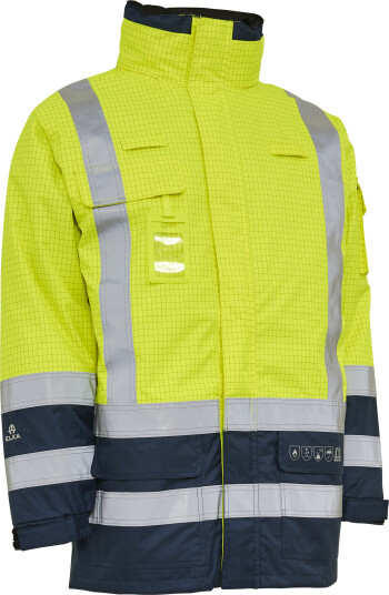 Elka Securetech Multinorm Jakke Fl. Gul/marine 2XL