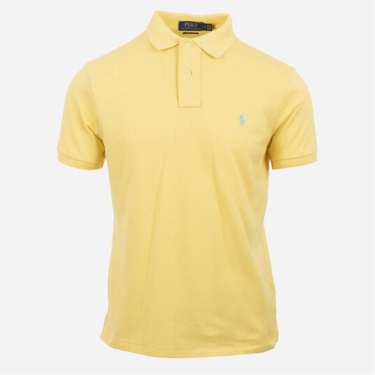 Ralph Lauren Custom Slim Fit Mesh Polo Shirt - Corn Yellow Ralph Lauren Custom Slim Fit Mesh Polo Shirt - Corn Yellow