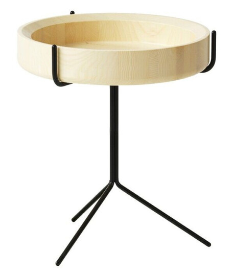 Swedese Drum bord ask naturlakk, h.46 cm, sort stativ