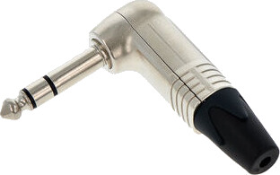 Neutrik 6.3mm Vinklet Stereo Jack Plugg med Ni bokhylle
