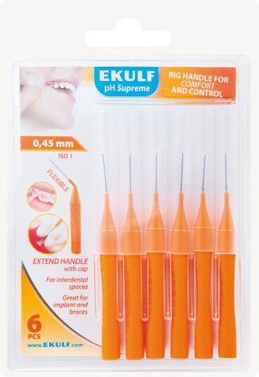 Ekulf PH Supreme Mellomromstannbørste 0,45mm 6 Stk. Ekulf PH Supreme Mellomromstannbørste 0,45mm 6 Stk.