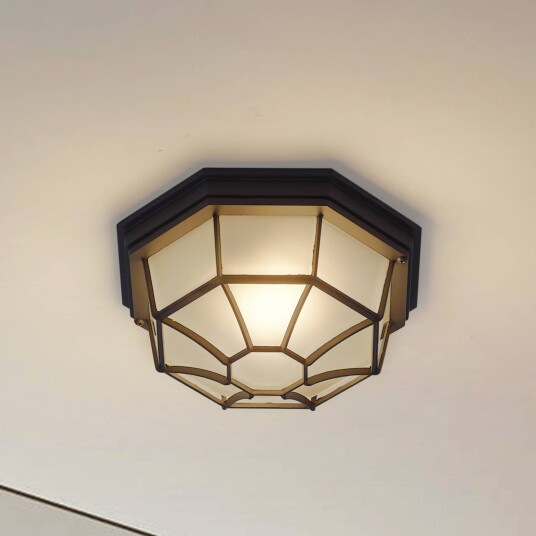 Lindby utendørs taklampe Idril antrasitt metall Ø 26,5 cm