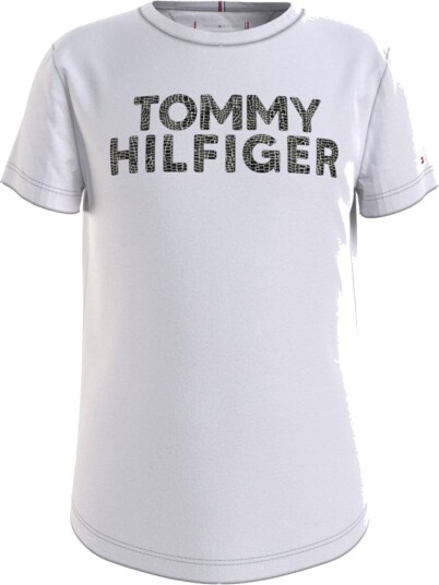 Tommy Hilfiger Reptile Print Tee S/S T Shirts White (164 /14 år)