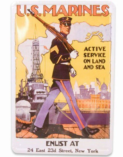 U.S Marines   30x20 cm Metallskilt