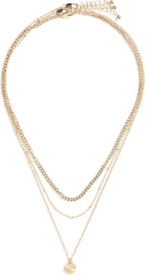 Pieces Pcjina Necklace 3 Pack Bundle GOLD COLOUR One Size Pieces Pcjina Necklace 3 Pack Bundle GOLD COLOUR One Size