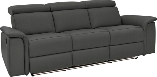 Sofa 3 seter Pareli Svart PU Elektrisk recliner Svart PU Elektrisk recliner