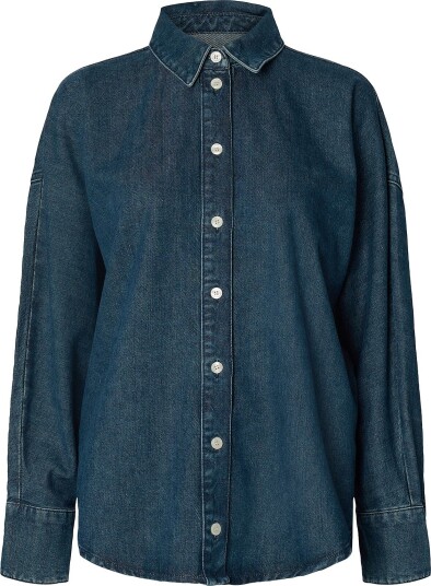 Selected Women   Denimskjorte Slwbella Batsleeve Denim Shirt   Blå