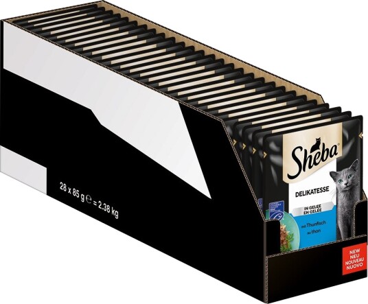 Sheba Våtfôr Megapack Varianter Ferskhetspose Delikatesse I Gelé Med Tunfisk 56 X 85 G