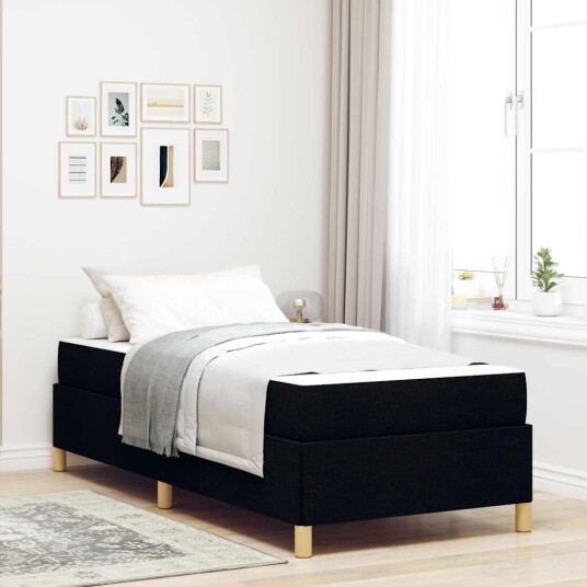  Sengestamme med madrass Svart 80 x 200 cm stoff