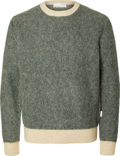 Selected Homme Rai Long Sleeve Knit Crew Neck Grønn L