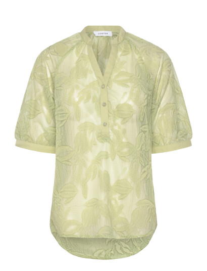 Coster Copenhagen Transparent Shirt With Flowers Green 44