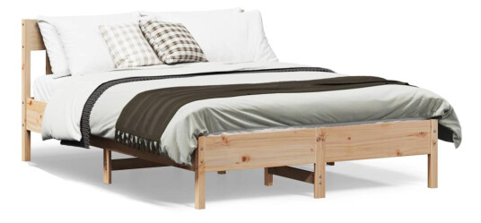 vidaXL Sengeramme med hodegavl 120x190 cm heltre furu 8721012428423
