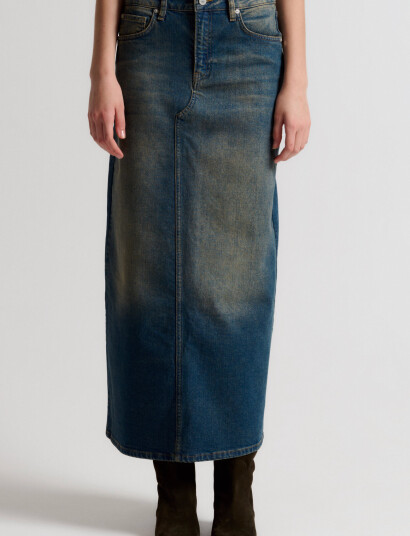 IVY Copenhagen Ivy-Zoe Maxi Skirt Wash Dijon - Blue - 36