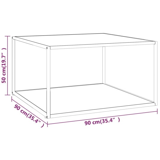 vidaXL Salongbord svart med hvitt marmorglass 90x90x50 cm vidaXL Salongbord svart med hvitt marmorglass 90x90x50 cm