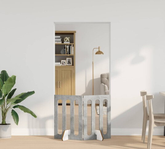 Vidaxl Folding Pet Fence 2 Stk. Betonggrå 100.5 X 38 X 70 cm