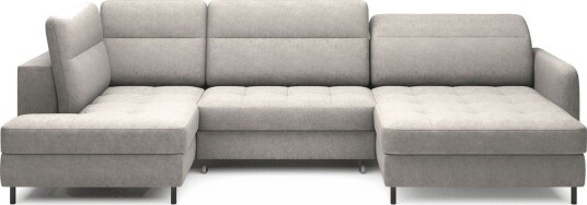 Berrto Sofa med Divan og Sjeselong 5 seters   Lysgrå