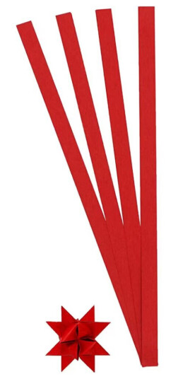 Creativ Company Stjernestrimler L: 45 cm B: 10 mm dia. 4,5 rød 100strimler/ 1 pk.