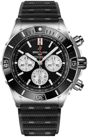 Breitling Herreklokke AB0136251B1S1 Super Chronomat B01 44 Sort/Gummi