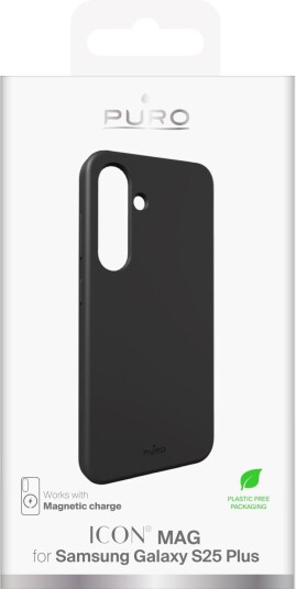 PURO Samsung Galaxy S25+ silicone cover ICON MAG magnets black