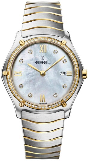 Ebel Dameklokke 1216656 Classic Hvit/18 karat gult gull Ø37 mm