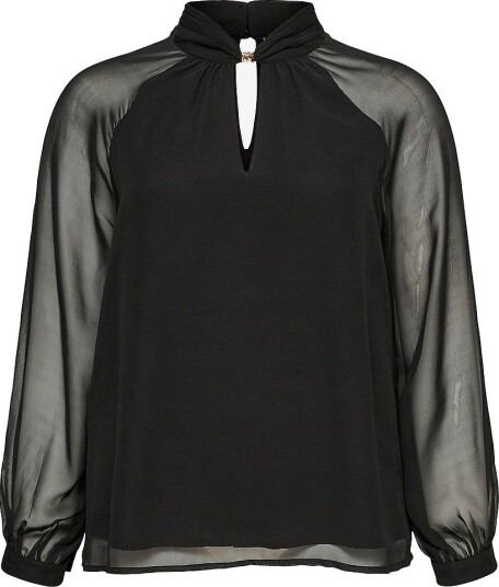 Vero Moda Curve   Bluse Vmcmolly Detail Ls Top Wvn Cur   Svart