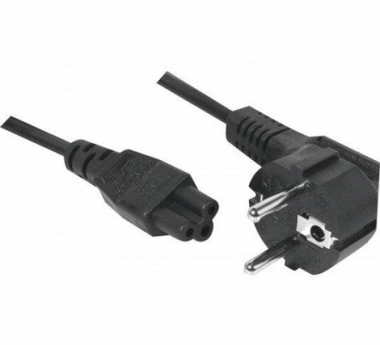 EXC 5m Strømkabel CEE 7/7 - IEC C5 Svart Vinklet