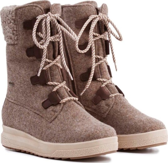 Pomar Women"s Reki Gore-Tex Felt Boot Sand Felt/Bark Waxy Leather 41