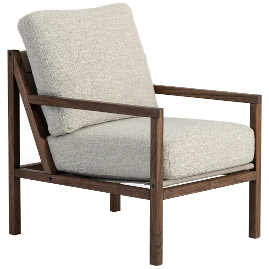 Jonas Ihreborn Seventy Five Wood Lenestol Valnøtt / Bouclé Sand
