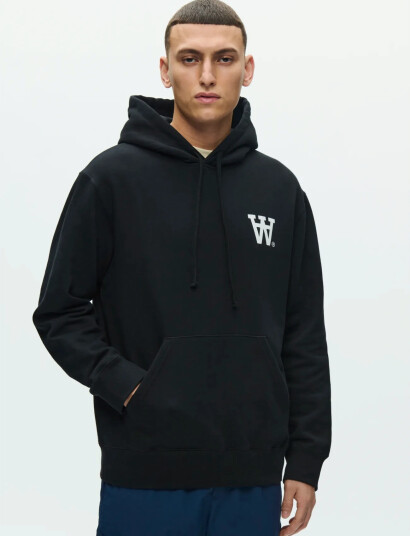 WOOD WOOD Wwcass Aa Print Hoodie 25219 Black M WOOD WOOD Wwcass Aa Print Hoodie 25219 Black M