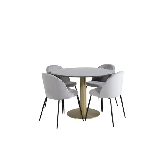 Venture Home Spisegruppe Venture Home Estelle med 4 Wrigley Stoler Fløyel GR20446