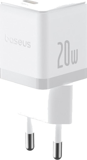 Baseus 20W USB-C Hurtiglader for Vegg - Hvit