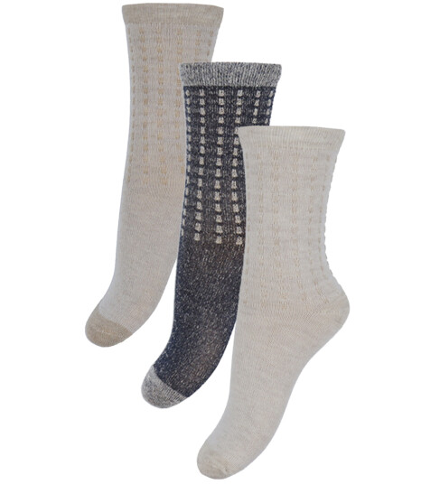 Minymo Wool Socks 3-Pack - Multi/patterned - 19\22 Minymo Wool Socks 3-Pack - Multi/patterned - 19\22