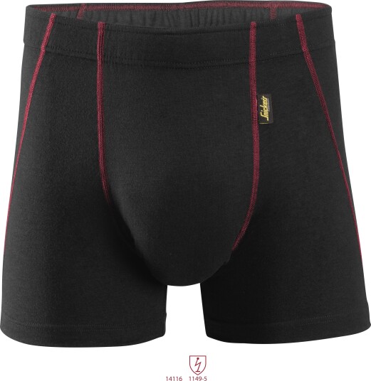 Snickers Workwear 9463 ProtecWork Boksershorts svart flammesikring XS Klær Snickers Workwear 9463 ProtecWork Boksershorts svart flammesikring XS Klær
