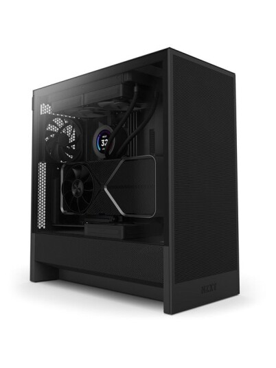NZXT H5 Flow Midi Tower Kabinett med Herdet Glass - Svart