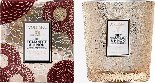 Voluspa Gilt Pomander & Hinoki Classic Boxed Candle 60H