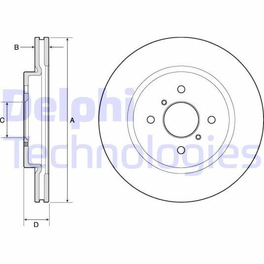 Bremseskive DELPHI BG4750C Bremseskive DELPHI BG4750C