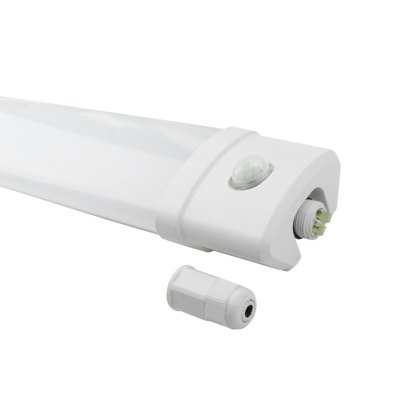 Vanntett 40W komplett LED armatur - 120 cm, IP65, PIR sensor, IK08, 230V - Dimbar : Ikke dimbar, Kulør : Nøytral Vanntett 40W komplett LED armatur - 120 cm, IP65, PIR sensor, IK08, 230V - Dimbar : Ikke dimbar, Kulør : Nøytral