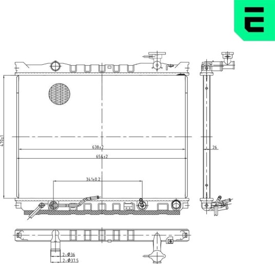 ERA 673145 Radiator motorkjøling ERA 673145 Radiator motorkjøling