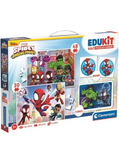 Clementoni Spidey Edukit 4 i 1 spill og puslespill