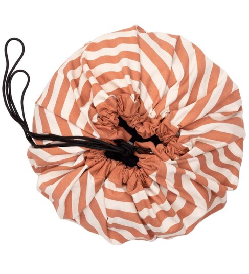 play&go  Lekeunderlag Stripes brun ⌀ 140 cm