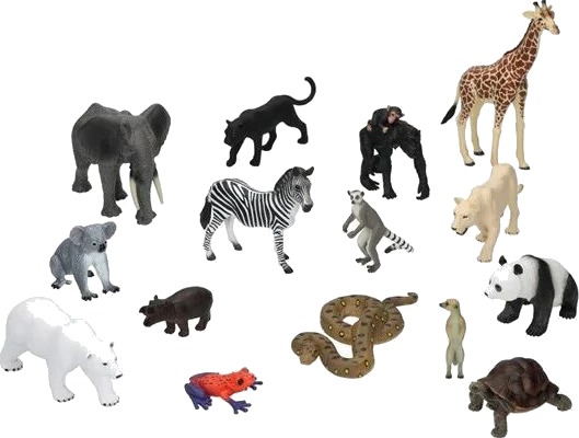 Mojo Wildlife Animals School Package 15pcs.