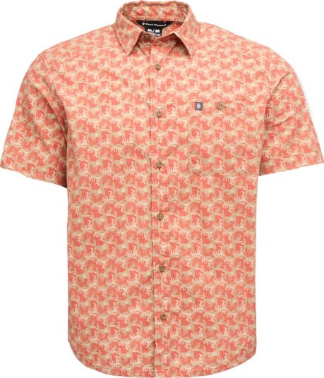 Black Diamond Men"s Wingate Short Sleeve Shirt Burnt Sienna Desert Tower L