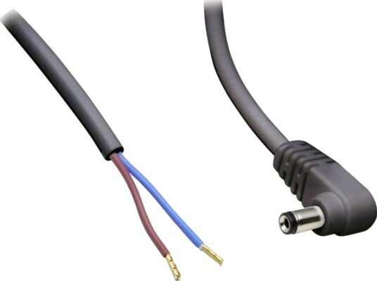 Bkl Electronic Lavspent Tilkoblingskabel Med Åpne Ender 5,50 Mm / 2,10 Mm 5,00 M 1 Stk