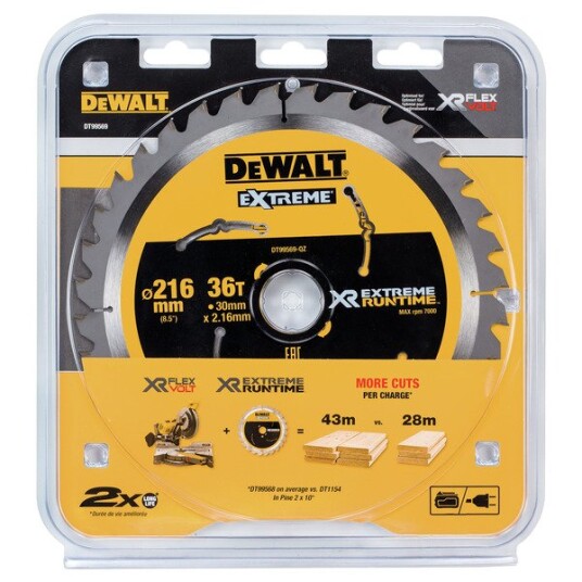 Dewalt 216mm Sirkelsagblad XR 36T til Elektroverktøy FlexVolt DT99569