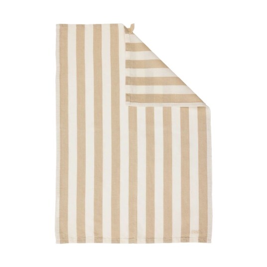 Ernst kjøkkenhåndkle brede striper 47x70 cm Beige-hvit