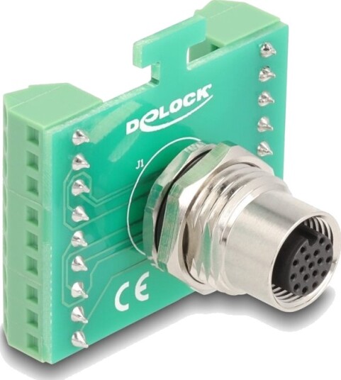 Delock - Nettverksadapter - 17 Pin M12 (Hunn) Til 18 Pin Terminal Block - A-Kodet, For Installation