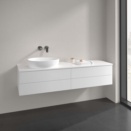 Villeroy & Boch Antao Servantskap med 4 skuffer 160x50x36 cm u/lys Hvit Matt Villeroy & Boch Antao Servantskap med 4 skuffer 160x50x36 cm u/lys Hvit Matt