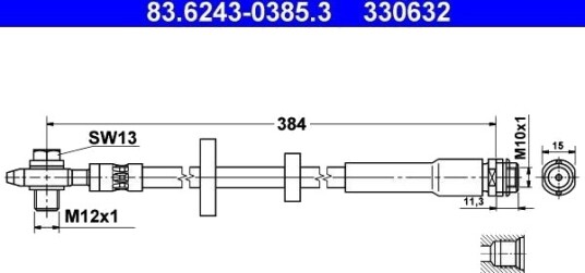 ATE 83.6243 0385.3 Bremseslange