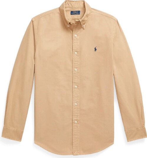 Polo Ralph Lauren Custom Fit Garment Dyed Oxford Shirt CLASSIC CAMEL W XXL